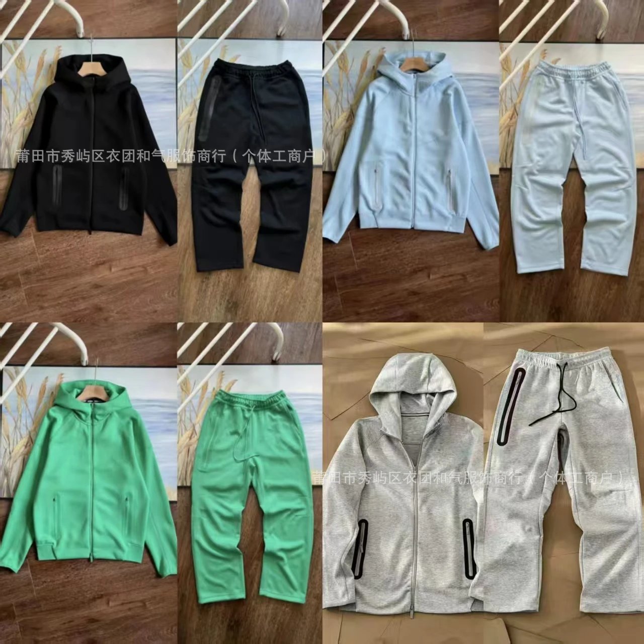 2024 Spring and Fall New Casual Sports Air Layer Hooded Jacket and Sweatpants Set 454 and 461