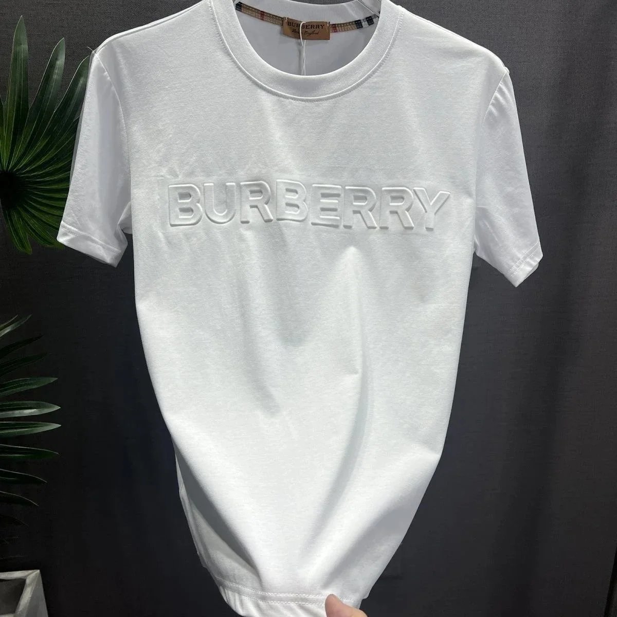 White short sleeved logo with large lettering