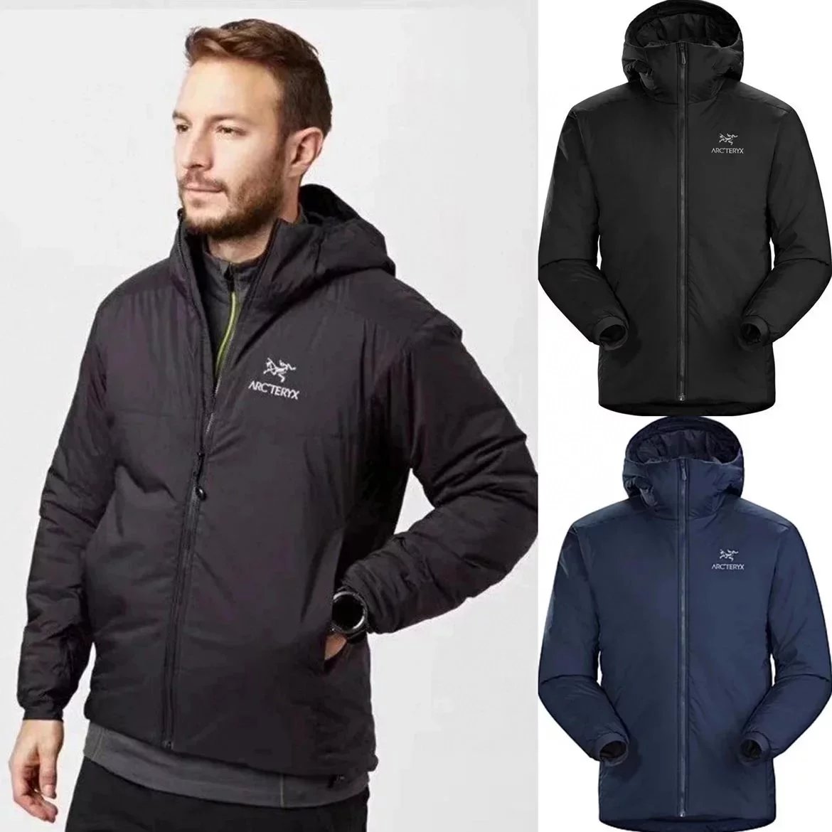 🔥🔥221002-ARC Embroidered Logo Atom Series ATOM AR Thickened Warm Hooded Padded Jacket 24105