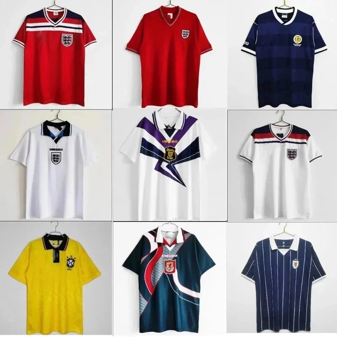 Retro jersey nostalgic classic England AC national team club jersey home and away adult football uniform
