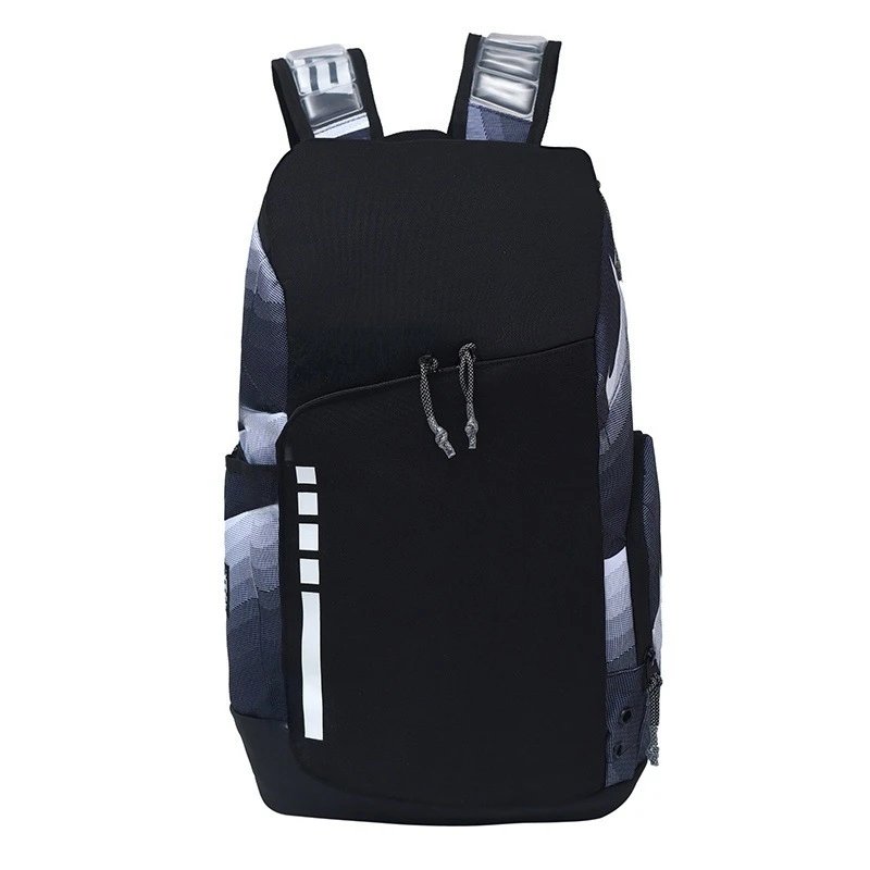 Unbranded Backpacks Padded shoulder straps with front zip pocket — 5039 black and gray floral pattern