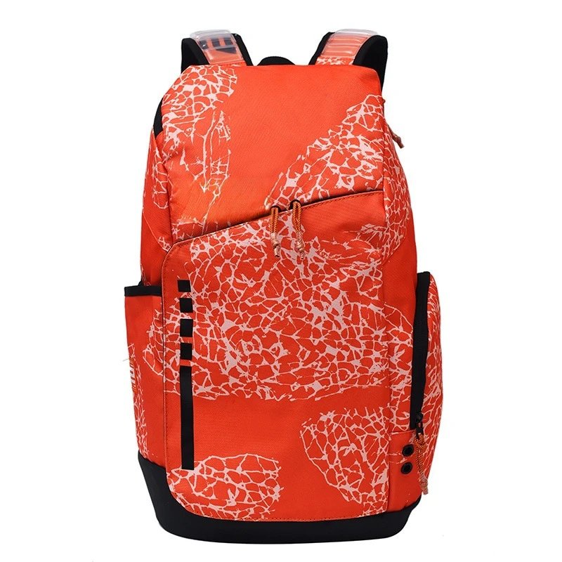 Unbranded Backpacks Padded shoulder straps with front zip pocket — 5039 Orange with White Flowers