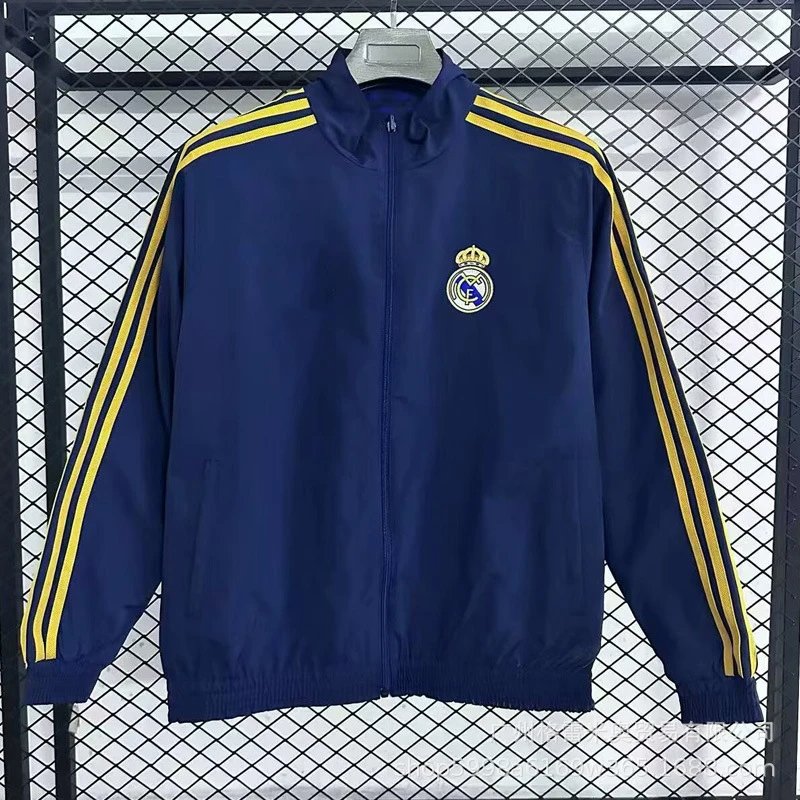 Adidas Jackets Zip-up football training jacket — 25-26 Real Madrid 4 waterproof windbreaker