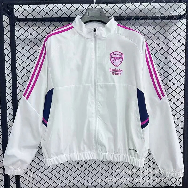 Adidas Jackets Zip-up football training jacket — 26 Arsenal Retro White R Waterproof windbreaker