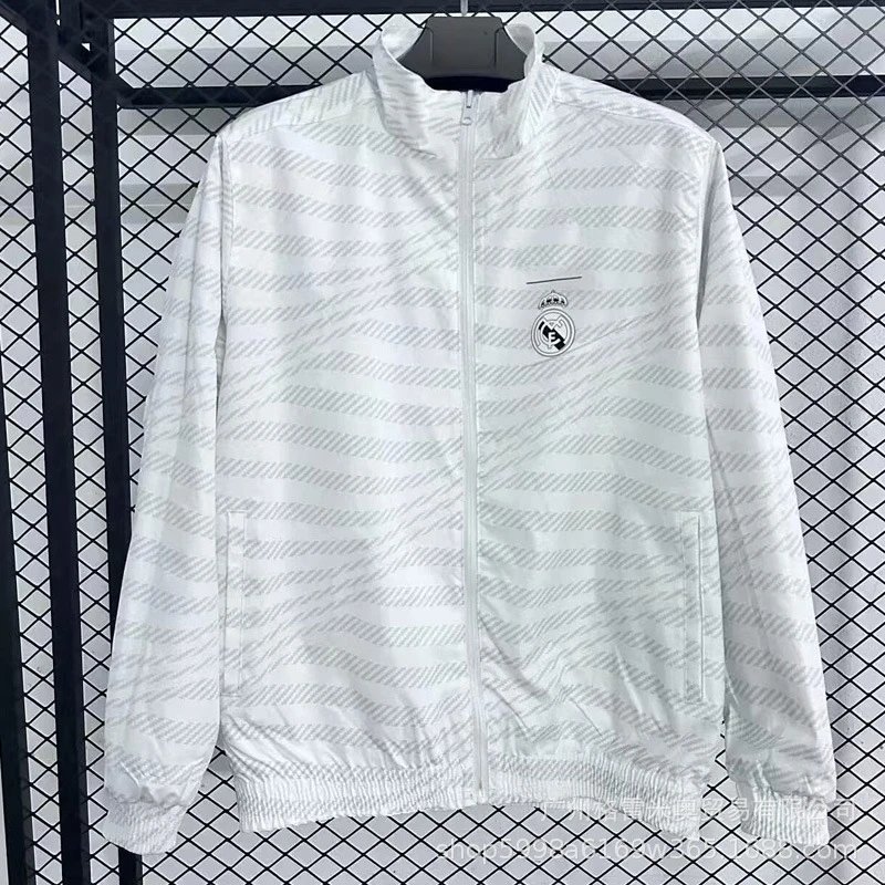 Adidas Jackets Zip-up football training jacket — 25-26 Real Madrid windbreaker waterproof windbreaker