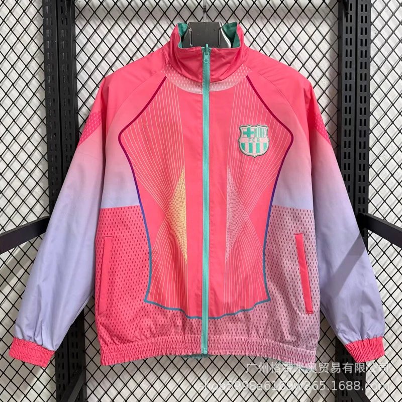 Adidas Jackets Zip-up football training jacket — 25-26 Barcelona Special Edition Powder S Double-sided waterproof windbreaker S-3 XL