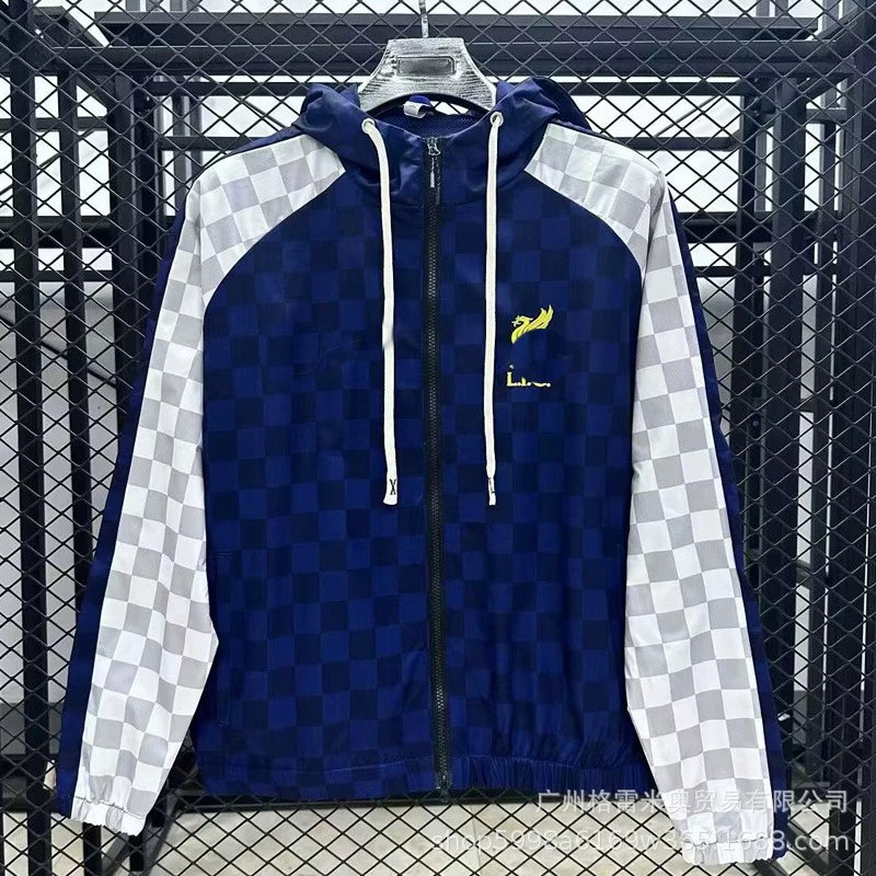 Adidas Jackets Zip-up football training jacket — 26 LFC black and white with hat R Waterproof windbreaker