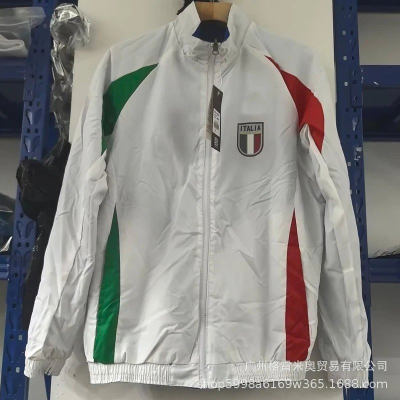 Adidas Jackets Zip-up football training jacket — 25-26 Italy Away Windbreaker