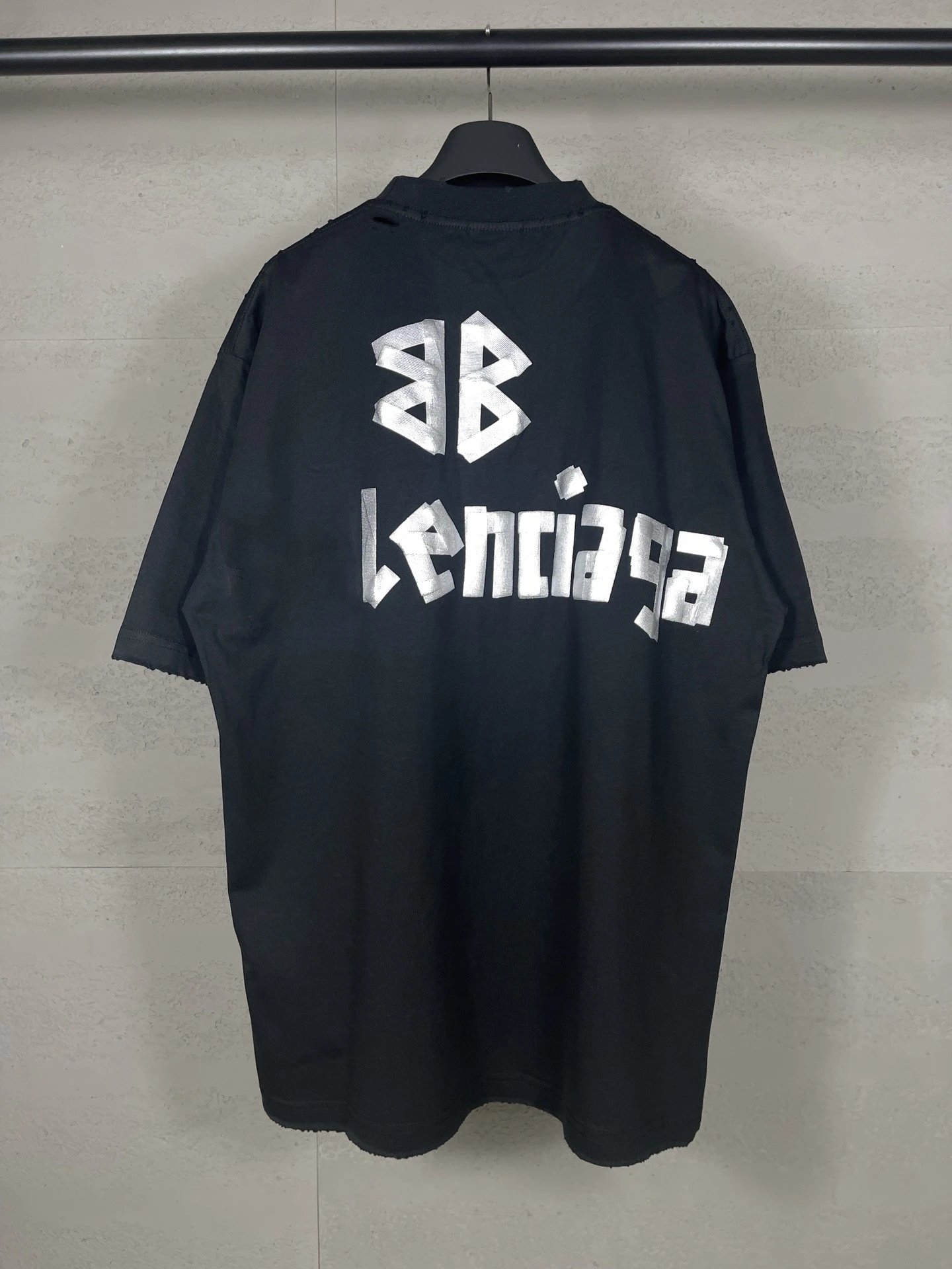 Tape Print Distressed T-Shirt photo 7