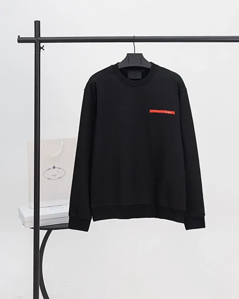 Prada Re-Nylon Logo Patch Black Hoodie - 1