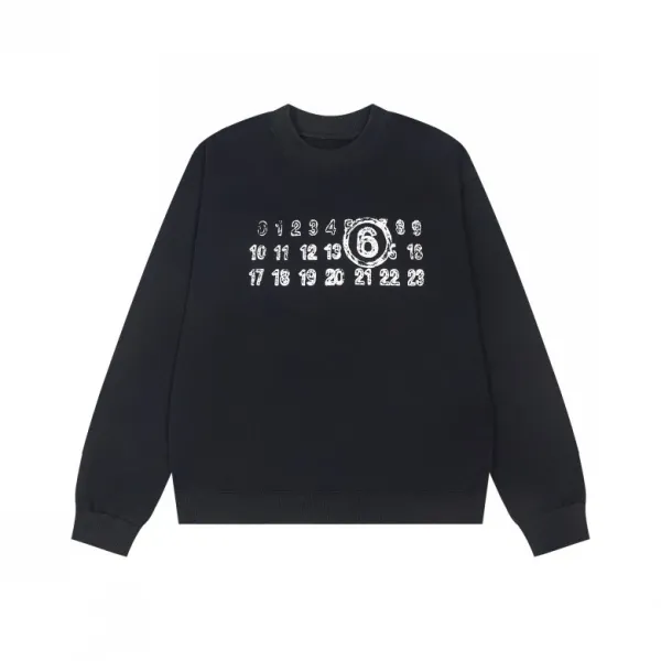 Maison Margiela Replica Numeric Print Crewneck Sweater Black - 1