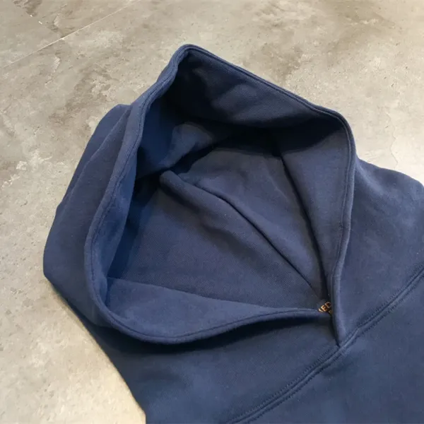 Balenciaga Logo Hoodie Navy - 5