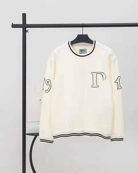 Prada Re-Nylon Logo Patch White Hoodie - 30