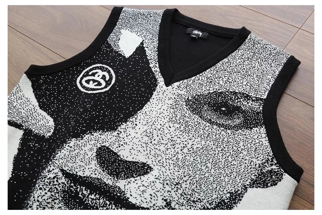 Stussy FW22 Face Jacquard Tank Top photo 3