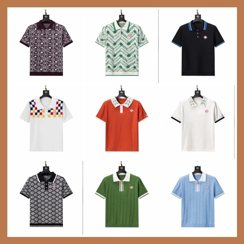 Men's and women's lapel short-sleeved knitted polo shirt