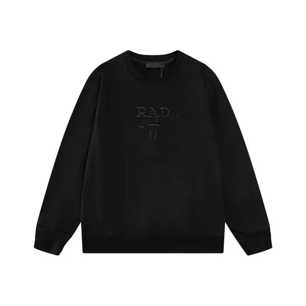 Prada Radicale Black Embossed Logo Hoodie - 1