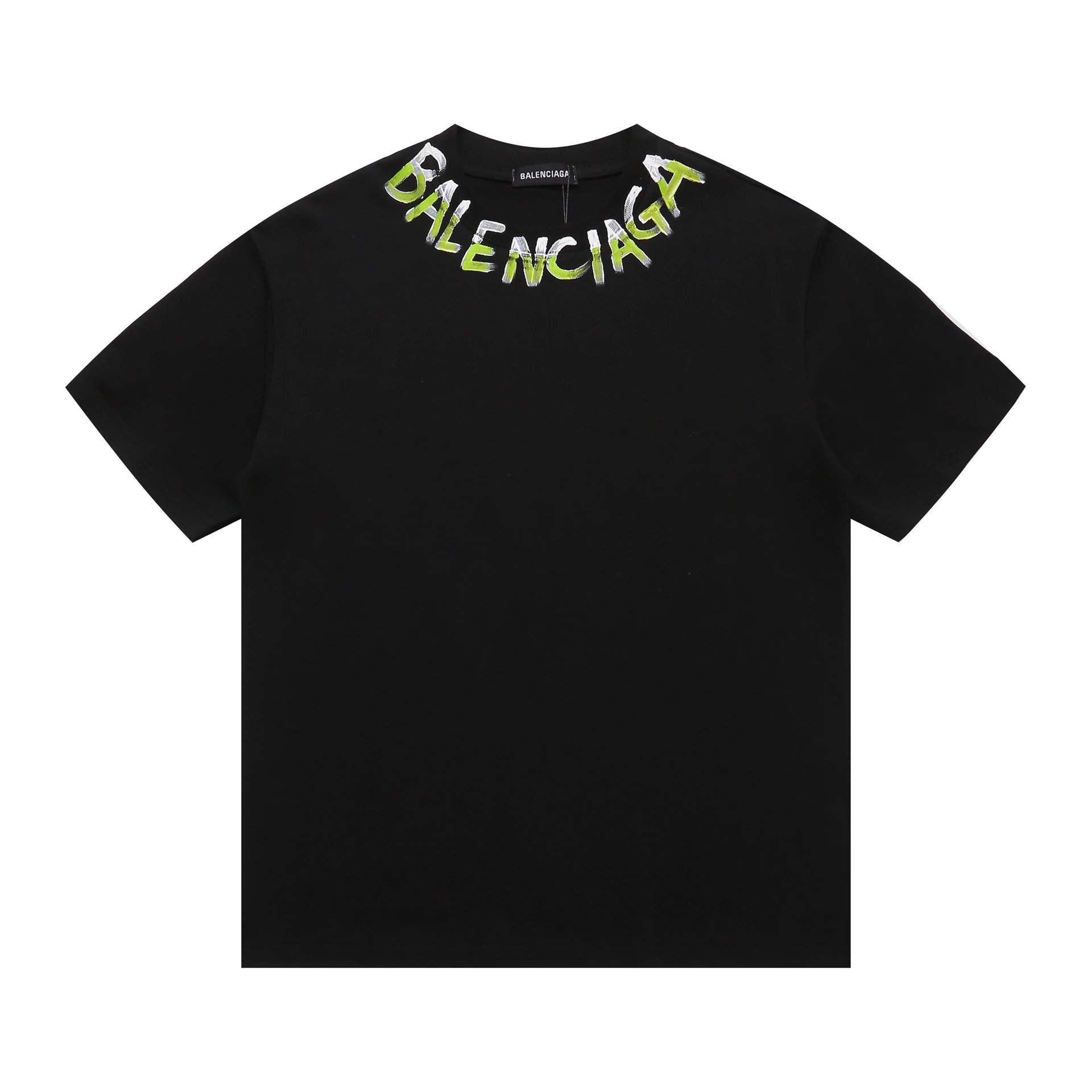 Balenciaga Logo Print White Black Gray Purple Beige Casual T-Shirt