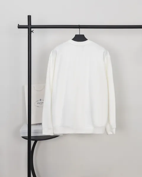 Prada Re-Nylon Logo Patch White Hoodie - 29