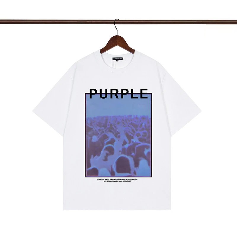 Purple Brand Abstract Print White Oversized T-Shirt
