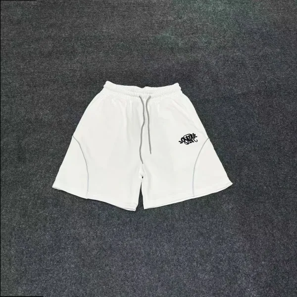 Design Graphic Logo White Drawstring Shorts - 1