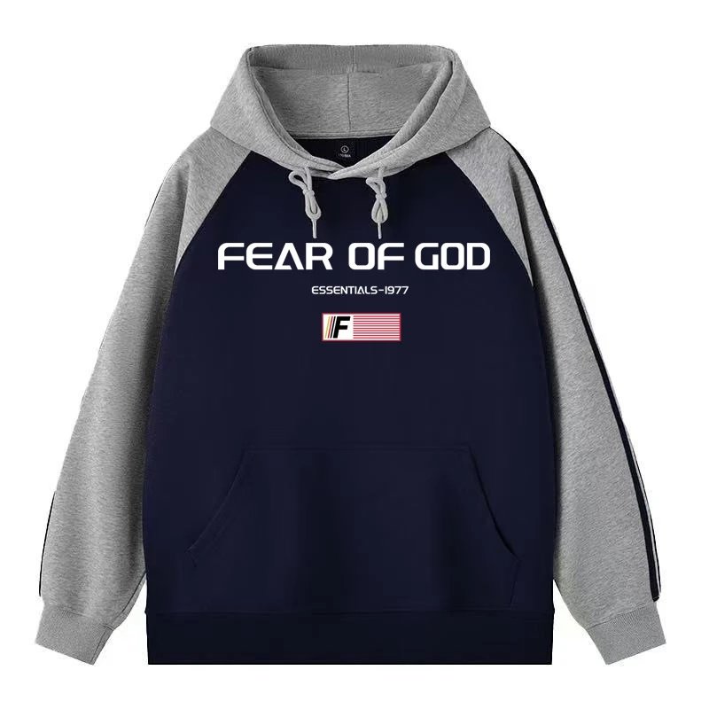 Letter Color Block Striped Hoodie photo 2