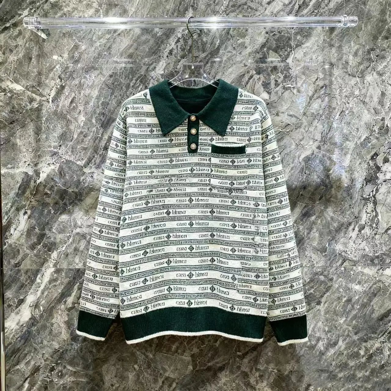 Crew Neck Long Sleeve Embroidered Sweater photo 5