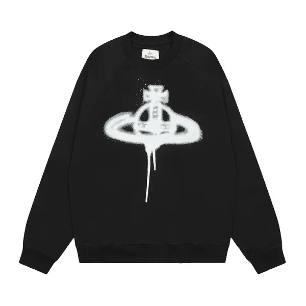 Vivienne Westwood Orb Spray Paint Black Hoodie - 7