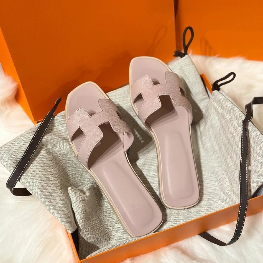 Hermes Oran Sandals Taupe Leather