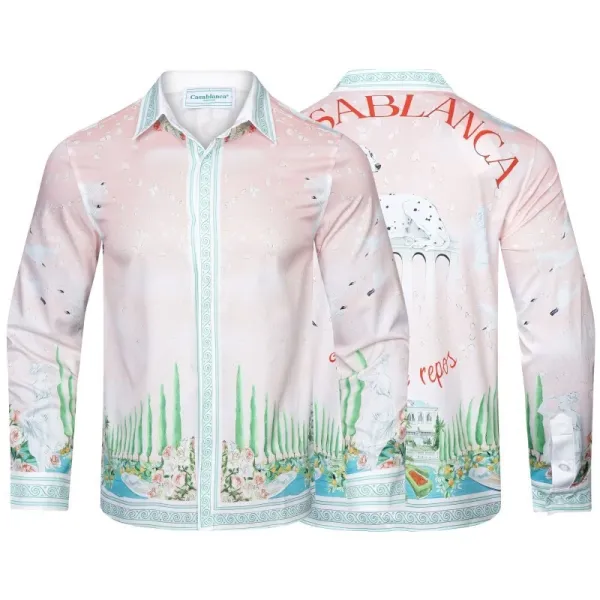 CasaBlanca Geometric Print Mint Green and White Shirt - 27
