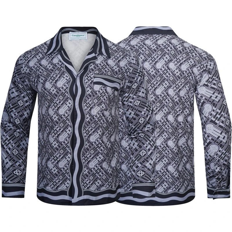 CasaBlanca Geometric Print Mint Green and White Shirt - 35