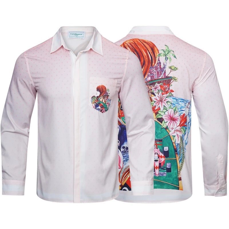 CasaBlanca Geometric Print Mint Green and White Shirt - 37