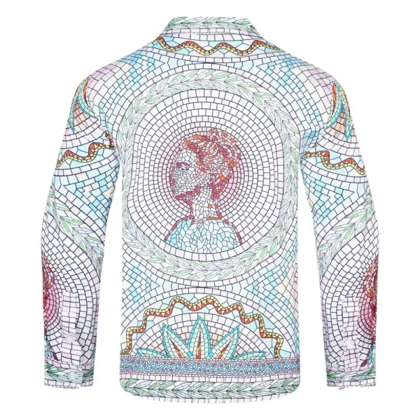 CasaBlanca Geometric Print Mint Green and White Shirt - 56