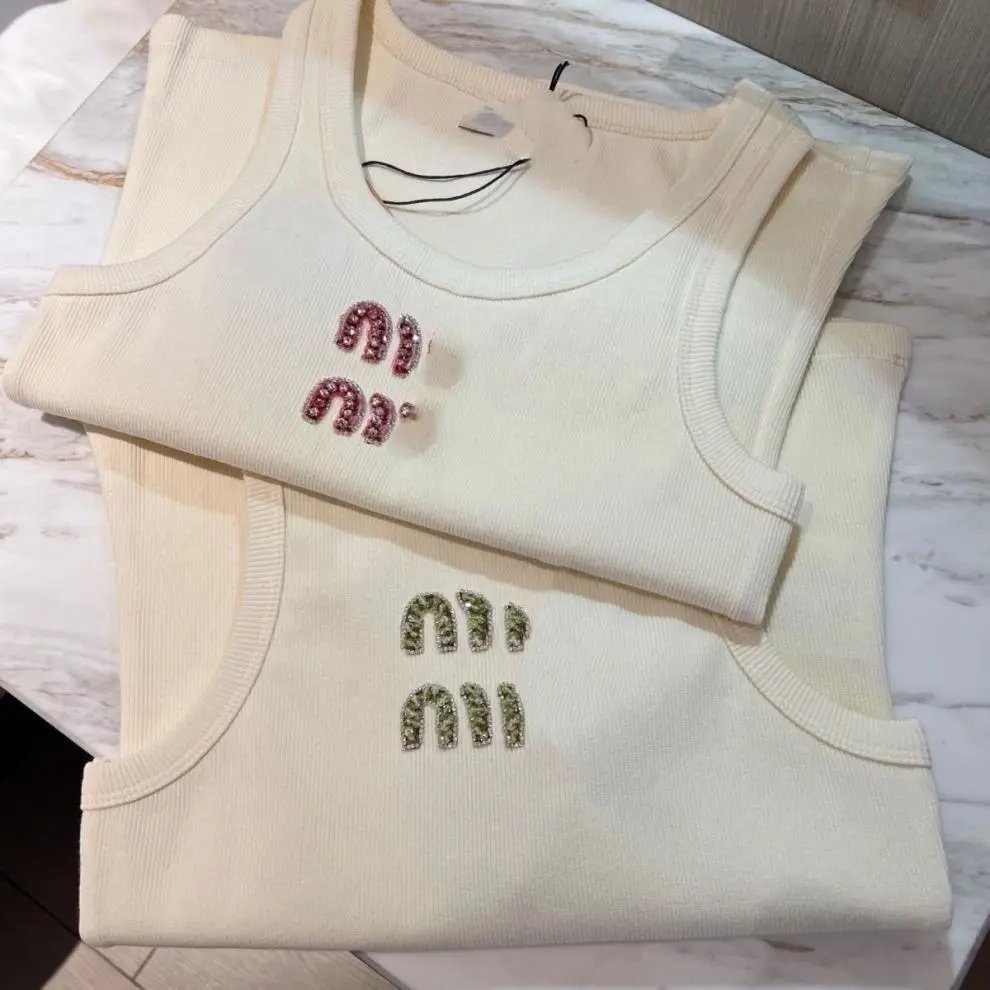 Crystal Rhinestone Letter Camisole Tank Top photo 5