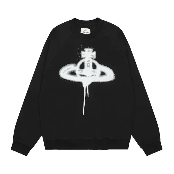 Vivienne Westwood Orb Spray Paint Black Hoodie - 1