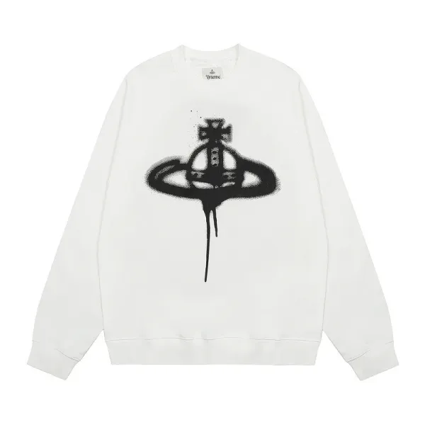 Vivienne Westwood Orb Spray Paint White Hoodie - 1