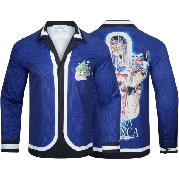 Casa Bianca x La Dolce Vita Blue Graphic Blazer - 1