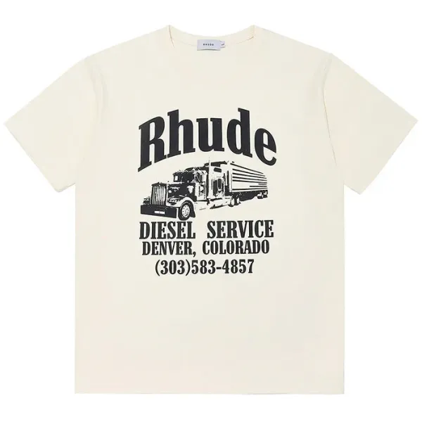 Rhude Diesel Service White T-Shirt - 13