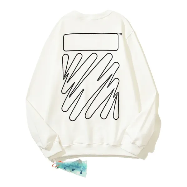 Off-White Arrow Graphic Sweatshirt Oversized Crewneck Pullover - 24