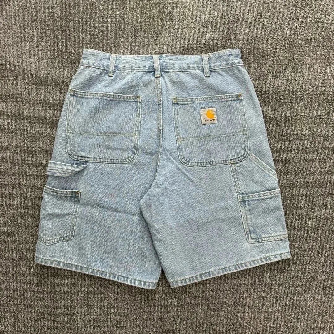 Water-Washed Utility Denim Shorts photo 4