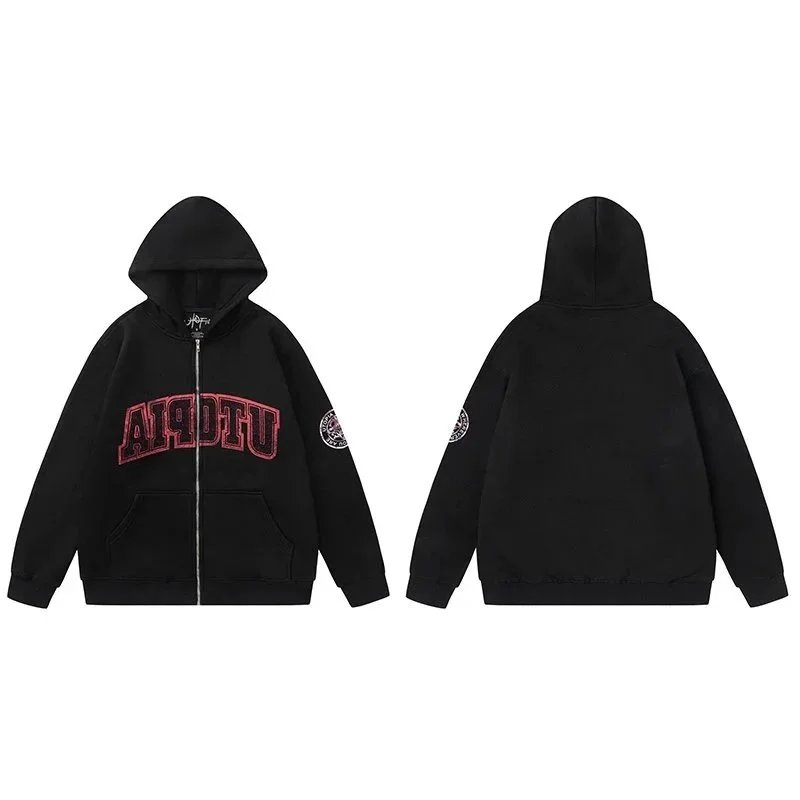 Travis Scott Utopia Reverse Letter Print Fleece Hoodie