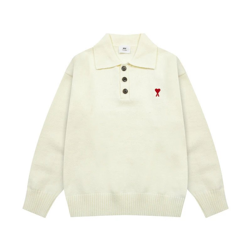Heart Embroidered Polo Shirt Sweater photo 3