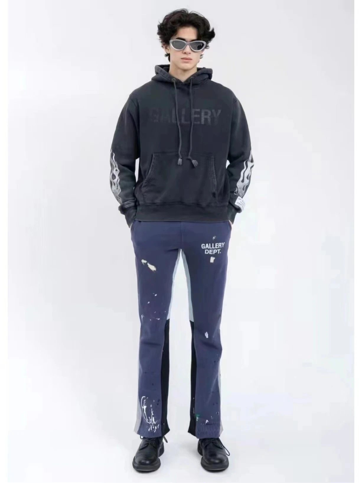 Letter Flame Sleeve Hoodie photo 8
