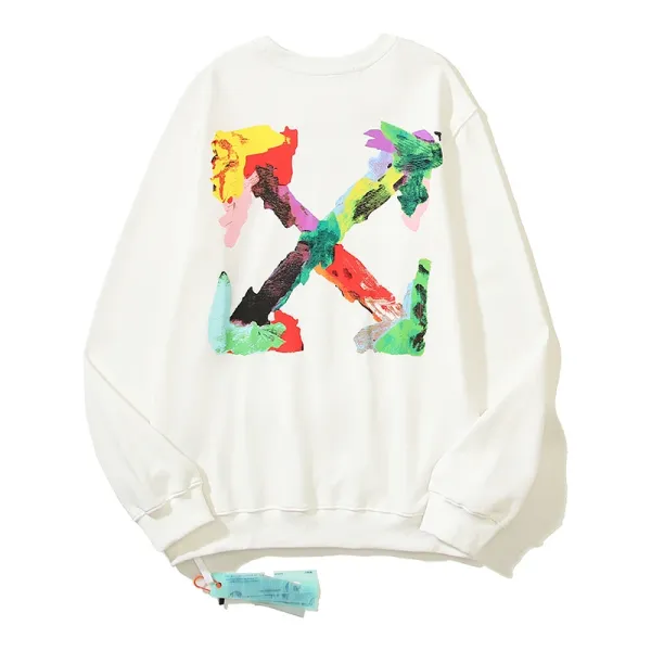 Off-White Arrow Graphic Sweatshirt Oversized Crewneck Pullover - 18