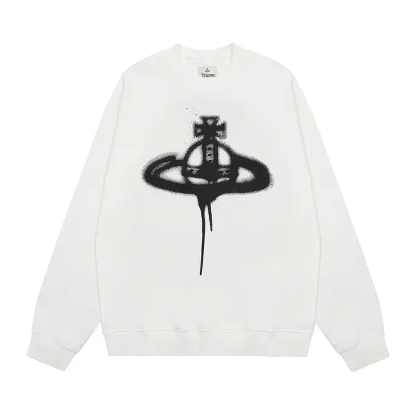 Vivienne Westwood Orb Spray Paint Black Hoodie - 9