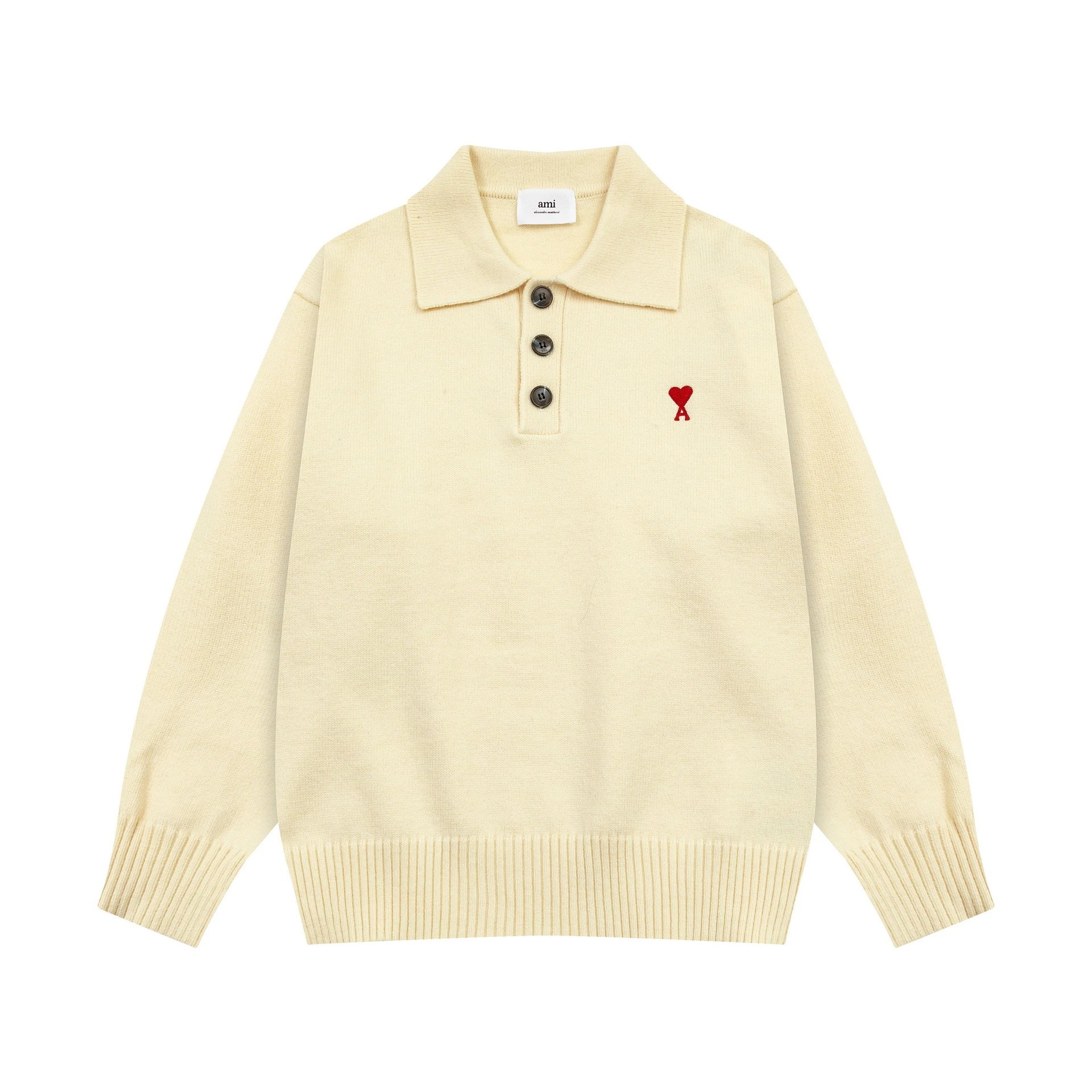 Heart Embroidered Polo Shirt Sweater photo 6