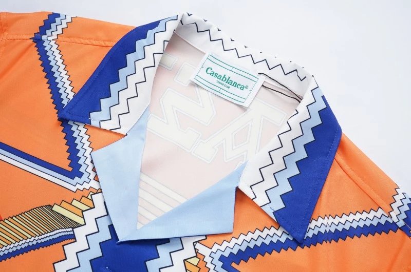 CasaBlanca Geometric Print Mint Green and White Shirt - 10