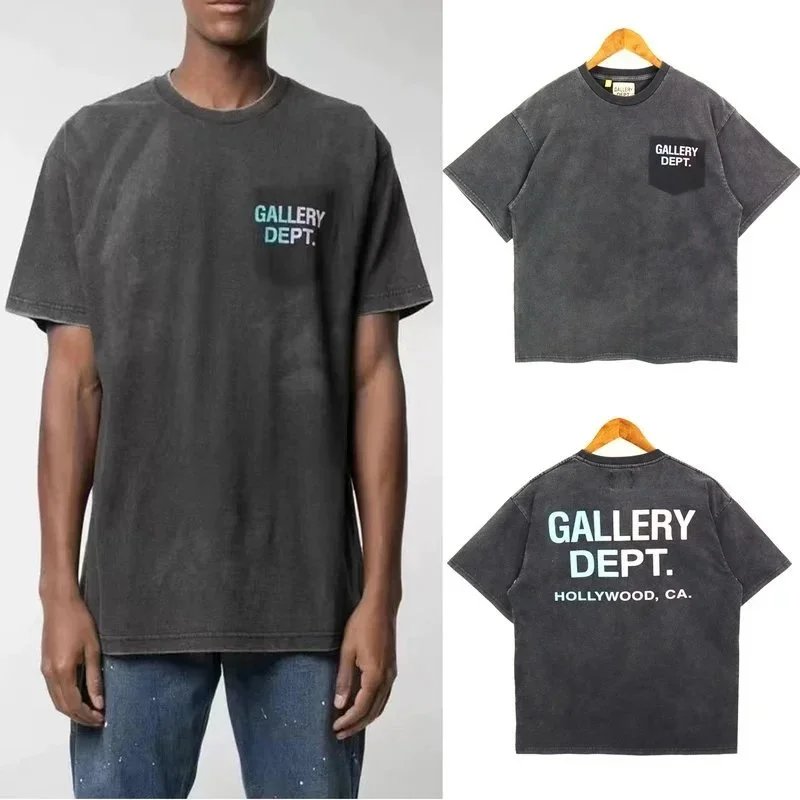 Gallery Dept Washed Gradient Letter Print T-Shirt