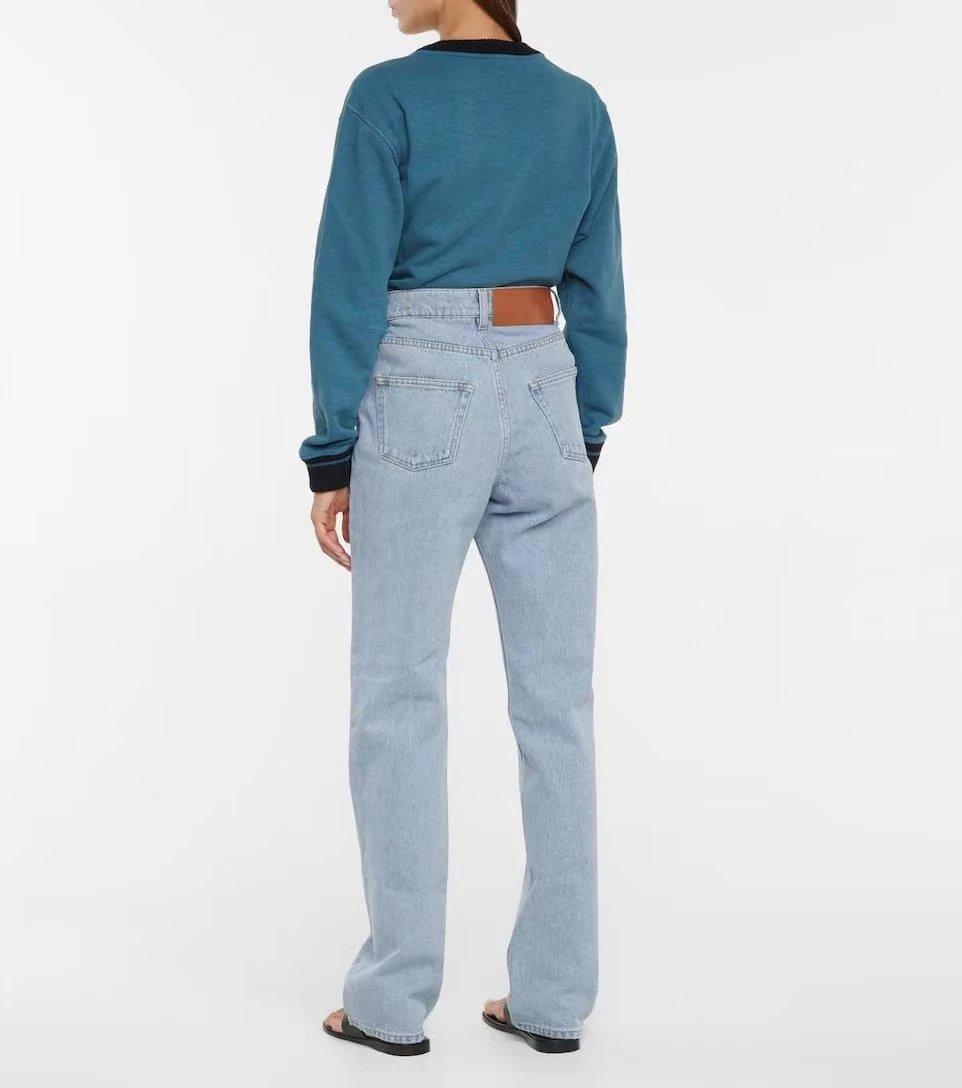 Decorated Casual Navy Straight Jeans photo 5