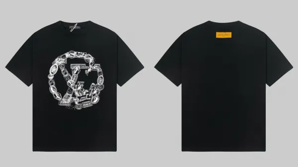 Louis Vuitton Monogram Chain T-Shirt Black - 1
