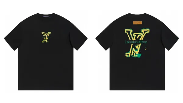 Louis Vuitton Graffiti LV Logo Black T-Shirt - 1